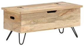 Baule 90x40x45 Cm İn Legno Massello Di Mango /