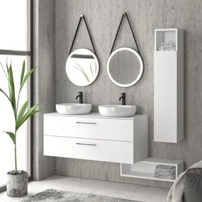 Kamalu - mobile bagno 120cm con 2 cassetti e piano per lavabo appoggio el-120p