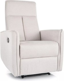 Poltrona reclinabile Nikos in tessuto Brego beige chiaro – 72x86/159x105 cm