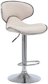 Sgabello Bar Las Vegas V2 Stoff: Design Moderno E Comfort Ottimale / Creme / Chrom