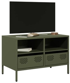 Mobile Tv Verde Oliva 68x39x43,5cm İn Acciaio Laminato A Freddo /