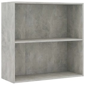 Libreria 2 ripiani grigio cemento 80x30x76,5 legno multistrato