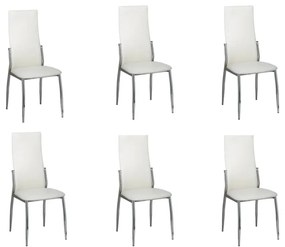 Sedie Da Pranzo 6 Pz Bianche İn Similpelle /