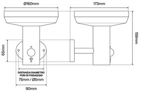 Applique da parete Solare con Sensore Movimento IP54 Acciaio Colore Bianco Naturale 4.000K