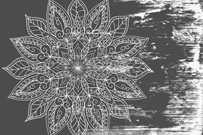 Carta da parati – Texture Mandala in bianco e nero