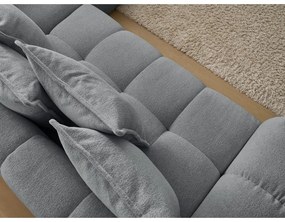 Divano angolare grigio scuro allungabile e con contenitore (penisola a destra/a L) con rivestimento in ciniglia Everest – Bobochic Paris