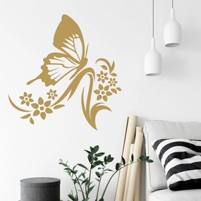 Adesivi per le pareti - Farfalla sopra il fiore | Inspio