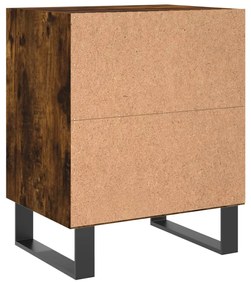 Comodini Rovere Fumo 2 pz 40x30x50 cm in Legno Multistrato