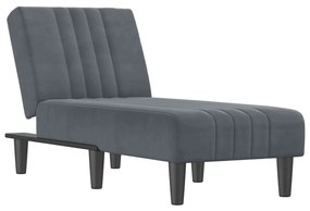 Chaise longue in velluto grigio scuro