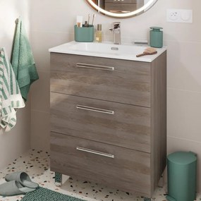 Base Remix 3 cassetti L60 X P45 X H57.7 cm rovere grigio, con piedini