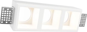 Portafaretto Rettangolare 220x80mm 3xGU10 in Gesso Pitturabile