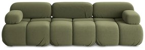 Divano componibile verde chiaro con rivestimento in velluto 285 cm Lokua – Makamii