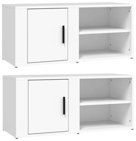 Mobili Porta TV 2 pz Bianco 80x31,5x36 cm in Legno Multistrato