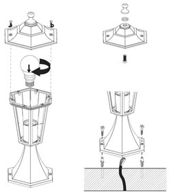 EGLO 22472 - Lampada da esterno LATERNA 4 1xE27/60W nero IP44