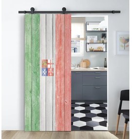 Porta scorrevole Italia in mdf multicolore, L 92.5 x H 211.5 cm, con binario Industrial Reversibile