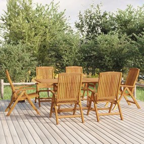Set Da Pranzo Da Giardino 7 Pz İn Legno Massello Di Teak /