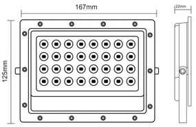 Riflettore LED da esterno LED/50W/230V 5000K IP65 grigio