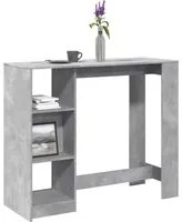 Tavolo Bar Ripiano Grigio Cemento 124x46x103,5 cm Multistrato 854394