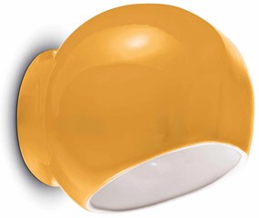 Applique Vintage Decò Ayrton Ceramica Giallo 1 Luce E27