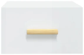 Comodini a muro 2 pz bianco lucido 35x35x20 cm