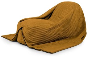 Pouf a sacco per bambini color senape con rivestimento in velluto a coste Cocoon 120 – SLOWDOWN