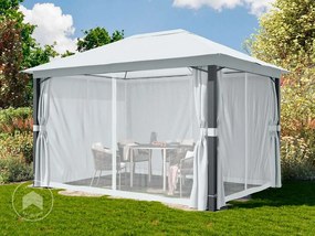 TOOLPORT Gazebo da giardino 3x4m, Softtop, 4 teli laterali, pietra - (300672)