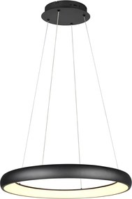 Lampadario nero opaco a LED dimmerabile con paralume in metallo ø 75 cm Cardona - Trio