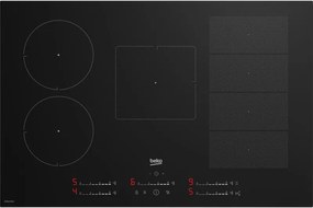Beko HII 85780 UFT Nero Da incasso 80 cm Piano cottura a induzione 5 Fornello (i)