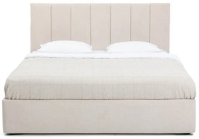 Letto matrimoniale imbottito beige con contenitore, materasso e rete inclusi 180x200 cm Thessa Bold Line – Bonami Selection