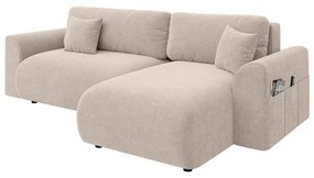 Divano angolare beige allungabile (con composizione variabile) Lorine – Ropez