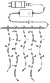 Nedis WIFILXC03W400 - Tenda di Natale LED 400xLED/8 funzioni 11m IP65 Wi-Fi Tuya