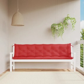 Cuscini Per Panca 2 Pz Rossi 200x50x7 Cm İn Tessuto Oxford /