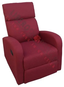 Poltrona relax manuale reclinabile FORTUNA in tessuto BORDEAUX