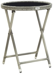 Set da giardino 3 pezzi  con cuscini grigio in polyrattan