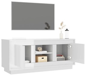 Mobile porta tv bianco lucido 102x35x45 cm in legno multistrato