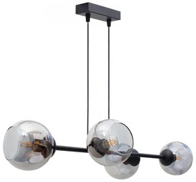 Lampadario a sospensione con filo LATIL 4xE27/60W/230V nero