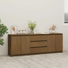 Credenza marrone miele 180x36x65 cm in legno massello di pino