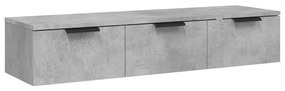 Armadietto a muro grigio cemento 102x30x20 cm legno multistrato