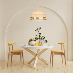 Lampadario a sospensione con filo TAMI 1xE27/60W/230V beige/oro
