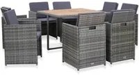 Set da Pranzo da Giardino 9 pz e Cuscini Polyrattan Antracite 46377