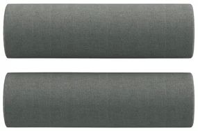 Set di divani 2 pz con cuscini grigio scuro in tessuto