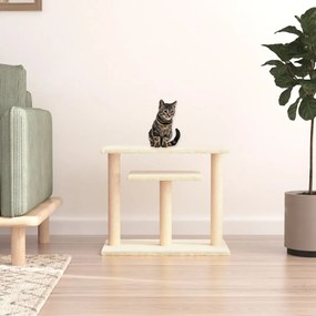 Pali Tiragraffi Per Gatti Con Piattaforme Crema 62,5 Cm /