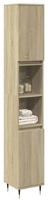 Armadietto Da Bagno Rovere Sonoma 30x30x190cm Legno Multistrato /