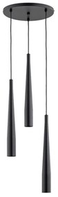 Lampadario a sospensione con filo KALINI 3xGU10/40W/230V diametro 30 cm nero