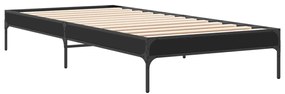 Giroletto nero 90x190 cm in legno multistrato e metallo