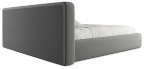 Letto matrimoniale imbottito grigio con contenitore con griglia 180x200 cm Kiana - Makamii