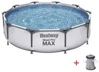 piscina steel pro max tonda con telaio portante cm.366x76h. - ? cm.366x76h. - capacit? lt.6473 -(art.56416) fer232449