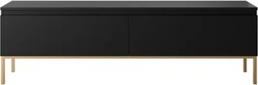 Mobile TV Da Terra 150 Cm 2 Ante Nero Piedini Oro Lume