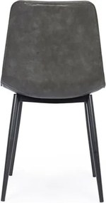 Sedia Da Interno In Ecopelle Antracite Vintage Senza Braccioli Kyra Bizzotto - 4 Pz