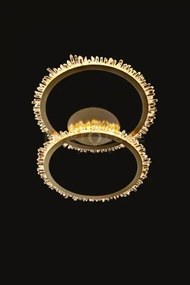 Quartz halo applique a parete 2 cerchi oro satinato, led 34w, 3000k...